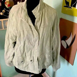 Christian Siriano Linen light jacket with snaps XL
